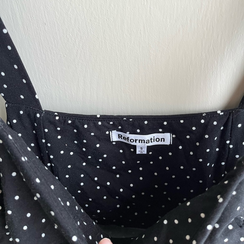 Reformation Suvi knit polka dot dress midi Selene - Picture 3 of 8